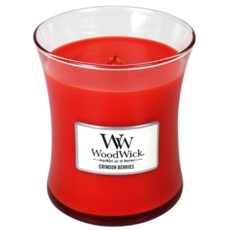 WoodWick Crimson Berries vonná svíčka s dřevěným knotem 275 g
