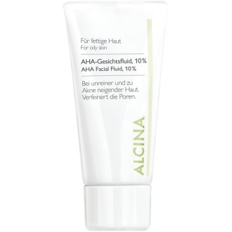Alcina AHA Facial Fluid 10% jemný chemický peeling pro mastnou až smíšenou pleť 50 ml