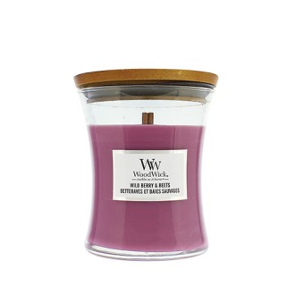 WoodWick Wild Berry & Beets vonná svíčka s dřevěným knotem 275 g