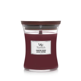 Woodwick Phantom Cherry vonná svíčka s dřevěným knotem 275 g