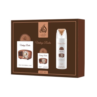 Lattafa Pride Vintage Radio EDP 100 ml + EDP 20 ml + tělový sprej 200 ml UNISEX