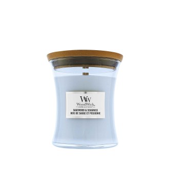 WoodWick Sagewood & Seagrass vonná svíčka s dřevěným knotem 275 g