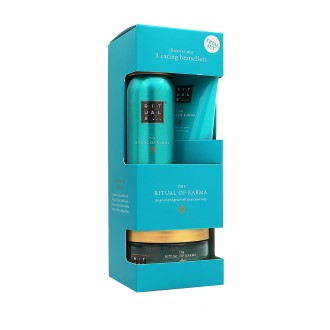 Rituals The Ritual of Karma dárková sada sprchový gel 50 ml + tělový peeling 125 g + tělový krém 70 ml
